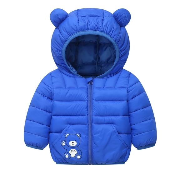 WIBACKER Baby Boys Girls Winter Coats with Pockets Toddler Light Puffer Down Jacket Infant Kids Bear Hoods Padded Outwear