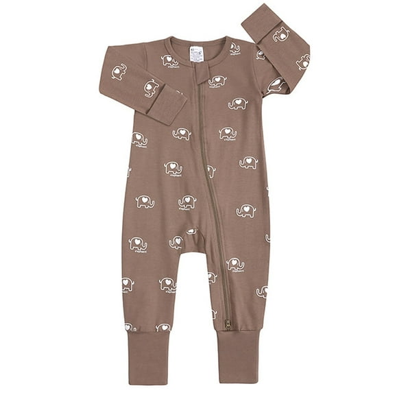 WIBACKER Baby Cotton Long Pajamas with Mittens Cuff for Boys 2 Way Zipper Both Footed and Footless Sleepers