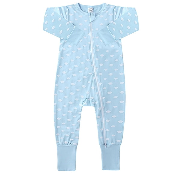 WIBACKER Snug Fit Cotton Pajamas for Infant Baby Girls Newborn Zipper Sleeper, Toddler Footed and Footless PJs