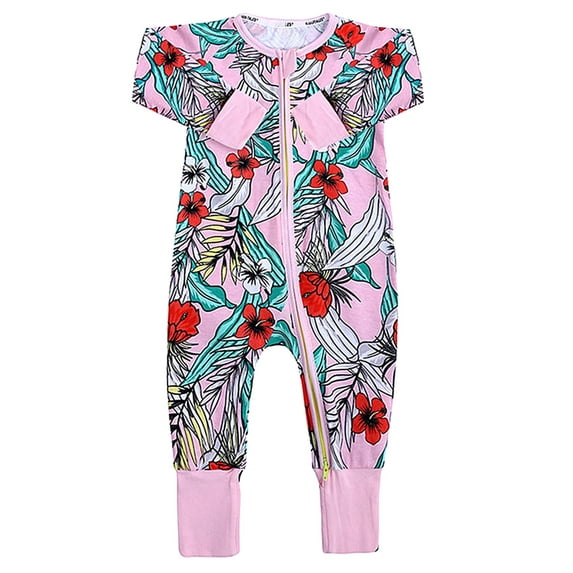 WIBACKER Snug Fit Cotton Pajamas for Infant Baby Girls Newborn Zipper Sleeper, Toddler Footed and Footless PJs