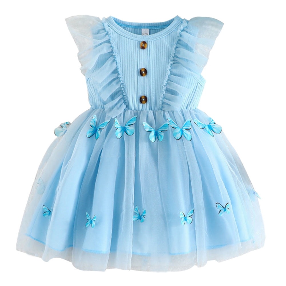 Baby Girl Georgette Floral Print Frock with Puff Sleeves & Bloomers â€“ Party Wear Dress for Kids