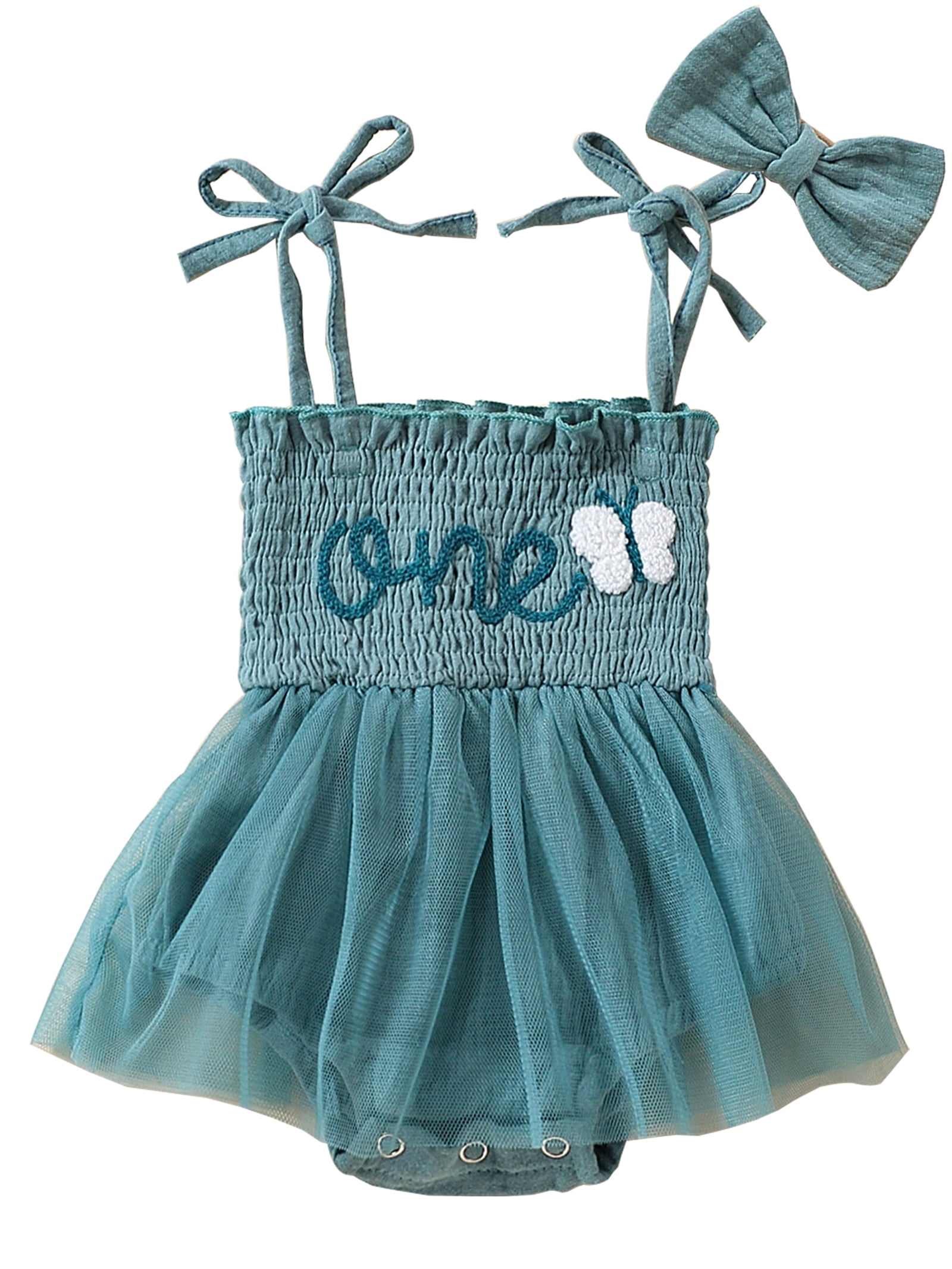 Baby Girl 1st Birthday Outfit Lace Tulle Romper Princess Tutu Dress Headband One Year Old Cake Smash Photo Shoot Clothes 12-18 Months