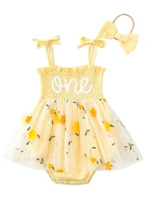Baby Girl 1st Birthday Outfit Lace Tulle Romper Princess Tutu Dress Headband One Year Old Cake Smash Photo Shoot Clothes 12-18 Months