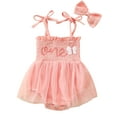 thumbnail image 1 of WIBACKER Baby Girl 1st Birthday Outfit Lace Tulle Romper Princess Tutu Dress Headband One Year Old Cake Smash Photo Shoot Clothes 9-12 Months, 1 of 7