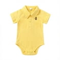 thumbnail image 1 of WIBACKER Baby Girl Boy Short Sleeve Polo Bodysuit 100% Cotton Onesie Summer Romper 6-9 Months Infant, 1 of 12