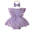 thumbnail image 1 of WIBACKER Baby Girl Clothes Infant Tulle Romper Ruffe Sleeveless Bodysuit Baby Girl Summer Infant Girl Dress 0-18M, 1 of 10