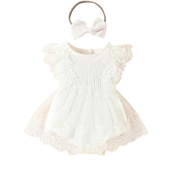 WIBACKER Baby Girl Clothes Infant Tulle Romper Ruffe Sleeveless Bodysuit Baby Girl Summer Infant Girl Dress 0-18M