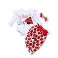 thumbnail image 1 of WIBACKER Baby Girl Clothes Newborn Infant Outfits Ruffle Romper+ Pants + Headband Cartoon Ladybug Fall Sets, 1 of 11