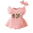 thumbnail image 1 of WIBACKER Baby Girl Dress Ruffles Sleeveless Lace Romper Dress Flower Kids Tulle Dress Party Birthday Princess Dresses, 1 of 8
