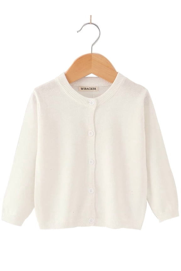 Baby Girls Boys Cardigan Long Sleeve Uniforms Knit Sweater Outerwear for Toddler Kids 1-6T