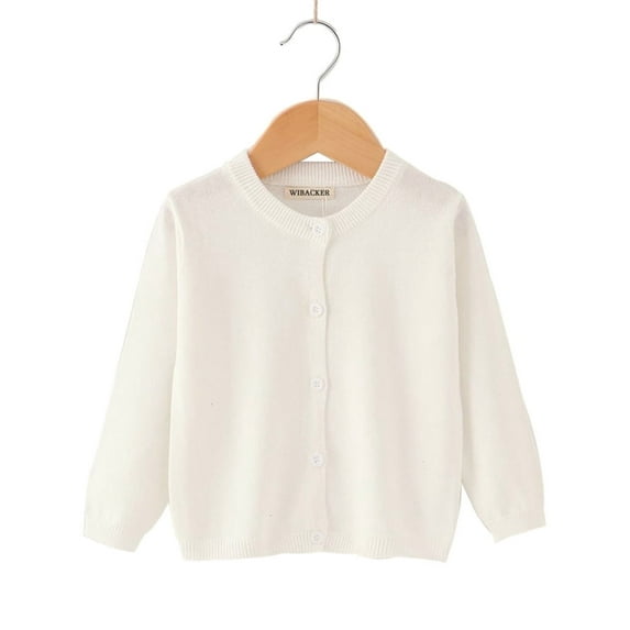 WIBACKER Baby Girls Boys Cardigan Long Sleeve Uniforms Knit Sweater Outerwear for Toddler Kids 1-6T