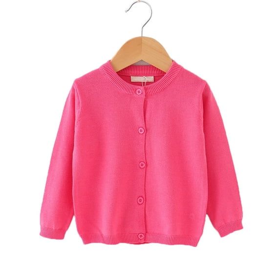 WIBACKER Baby Girls Boys Cardigan Long Sleeve Uniforms Knit Sweater Outerwear for Toddler Kids 1-6T