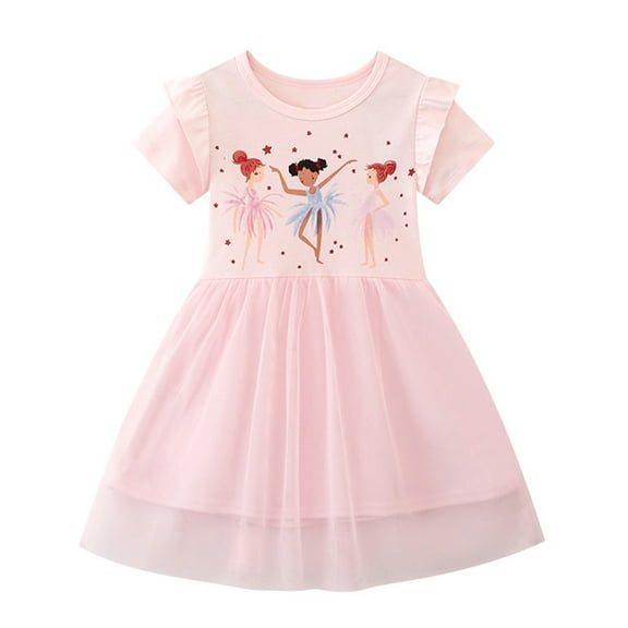 WIBACKER Baby Girls Clothes Toddler Kids Summer Dress Flutter Sleeve Dress Unicorn Dress Tulle Dress