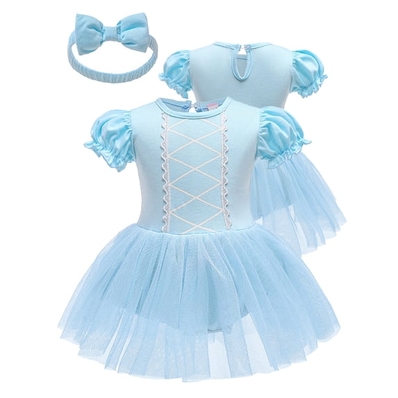 WIBACKER Baby Girls Princess Romper Tutu Dress Bodysuit Tulle Outfit for Birthday Christmas Halloween Party 12-18M