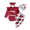 thumbnail image 1 of WIBACKER Baby Girls Ruffle Long Sleeve Romper Pants 4PCS Rose Floral Cute Outfits Clothes, 1 of 8