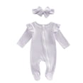 thumbnail image 1 of WIBACKER Baby Girls' Sleep and Play Pajamas Cotton One-Piece Footies Romper Jumpsuit Zip Front Pjs, 1 of 7