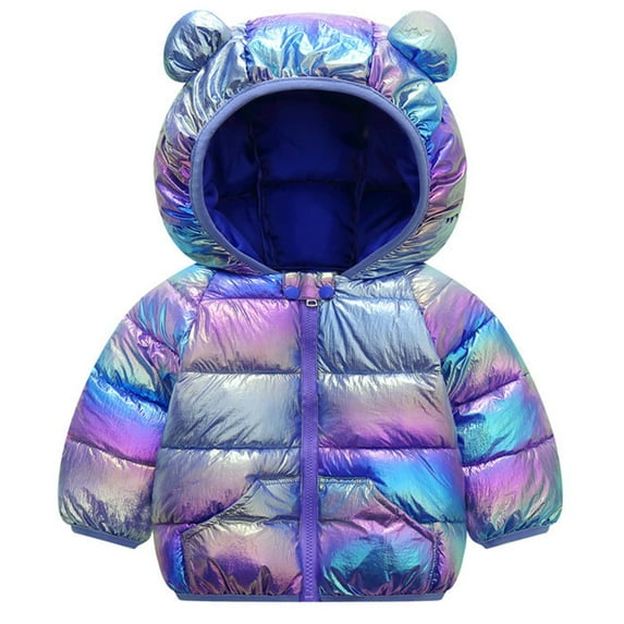 WIBACKER Baby Girls, Toddlers, and Boys' Lightweight Hooded Puffer Jacket Winter Coat Cartoons Outerwear