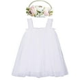 thumbnail image 1 of WIBACKER Baby Girls Tulle Tutu Princess Dress+Flower Headband-Toddler Kids Wedding Birthday Casual Dresses, 1 of 6