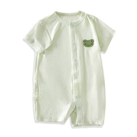 WIBACKER Baby Rayon Pajamas Unisex Babe Short Sleeve Footless Sleeper Baby Boys Girls Summer Snap-Up Rompers Pjs