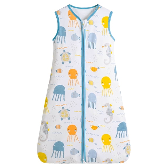 WIBACKER Baby Sleep Sack TOG 0.5 Wearable Blanket for Babies 100% Cotton 2-Way Zipper 6-12 Months Infant