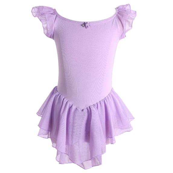 WIBACKER Ballet Leotards for Girls 2T-16Y Dance Ballet Dress Toddler Kids Flutter Sleeve Ballerina Outfits