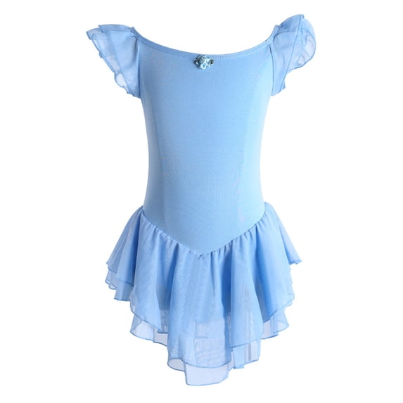 WIBACKER Ballet Leotards for Girls 2T-16Y Dance Ballet Dress Toddler Kids Flutter Sleeve Ballerina Outfits