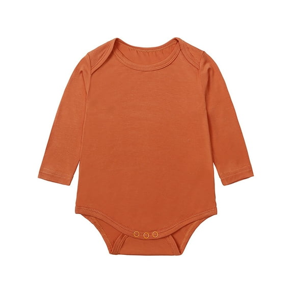 WIBACKER Bamboo Viscose Unisex Baby Long Sleeve Bodysuit Solid Color 0-18M Soft Jumpsuit for Infant Boys and Girls