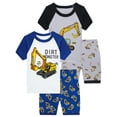 thumbnail image 1 of WIBACKER Boys Pajamas 4 Pieces Short Sleeve Set 100% Cotton Snug Fit Summer Sleepwear 3-8 Years, 1 of 12
