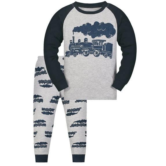 WIBACKER Boys Pajamas Little Toddler Boys Long Sleeves and Pants Pajamas 2-Piece Pjs Set Kids Sleepwear