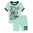 thumbnail image 1 of WIBACKER Boys Pajamas Set 2 Piece-Racing Car Short Sleeve Top & Shorts Pjs Set Kids & Toddler Sleepwear 5T, 1 of 11