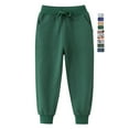 thumbnail image 1 of WIBACKER Boys Sweatpants Active Athletic Jogger Pants Soft Cotton French Terry Little Kids, Green 4T, 1 of 8