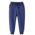 thumbnail image 1 of WIBACKER Boys Sweatpants Active Athletic Jogger Pants Soft Cotton French Terry Little Kids, Navy 3T, 1 of 8