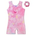 thumbnail image 1 of WIBACKER Butterfly Gymnastics Leotards for Girls with Shorts Sparkle Biketards Dance Outfits Unitards, 1 of 11