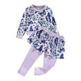 thumbnail image 1 of WIBACKER Butterfly Print Outfits for 2-7T Little Girls,Kid Long Sleeve Crop Tops Leggings Skirt Casual Clothes, 1 of 9