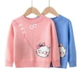 thumbnail image 1 of WIBACKER Cartoon Crewneck Sweater for 1-6T Baby Girls Toddler Kids Kitten Pullover Knitted Tops, 1 of 10