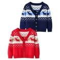 thumbnail image 1 of WIBACKER Christmas Cardigan Sweater for 2-7T Little Girl Boy Toddler Kids Cute Elk V Neck Knitted Coat, 1 of 9