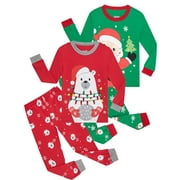 WIBACKER Christmas Pajamas Sets for Boys Girls Kids Pj 2 Piece Set Festival Party Sleepwear - Snowman