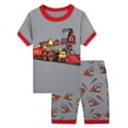 thumbnail image 1 of WIBACKER Cotton 2 Pieces Pajamas for 3-12T Boys Summer Sleepwear Kids Short Sleeve Tops and Shorts Set, 1 of 12