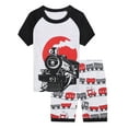 thumbnail image 1 of WIBACKER Cotton 2 Pieces Pajamas for 3-12T Boys Summer Sleepwear Kids Short Sleeve Tops and Shorts Set, 1 of 12