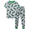 thumbnail image 1 of WIBACKER Cotton Toddler Dinosaur Pajamas Boys Kids Soft Short Sleeve Tops Long Pants Summer 2-9Y Pjs Set 2pcs, 1 of 12