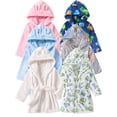 thumbnail image 1 of WIBACKER Fleece Bathrobe for Boy Girl Toddler Kids Cartoon Ear Hooded Towels Spa Beach Plush Robe, 1 of 10