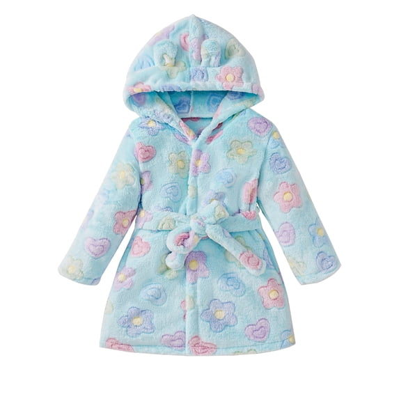 WIBACKER Fleece Bathrobe for Girl Boy Toddler Kids Cartoon Ear Hooded Towels Spa Beach Plush Robe