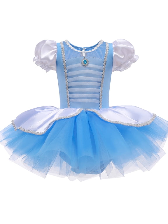 Girls Ballet Tutu Dress 2-8Y, Shiny Princess Tulle Leotard Ballerina Dance Costume Halloween Christmas