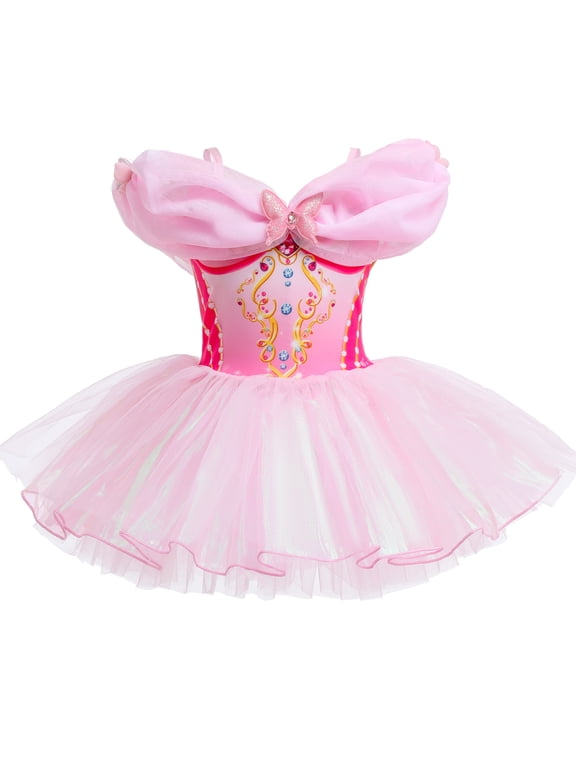 Girls Ballet Tutu Dress 2-8Y, Shiny Princess Tulle Leotard Ballerina Dance Costume Halloween Christmas