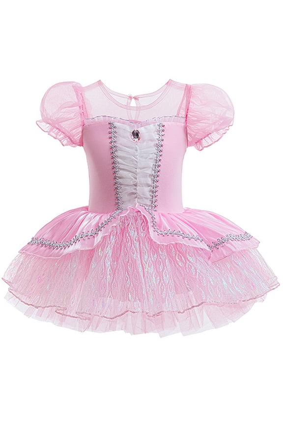Girls Ballet Tutu Dress 2-8Y, Shiny Princess Tulle Leotard Ballerina Dance Costume Halloween Christmas