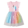 thumbnail image 1 of WIBACKER Girls Cotton Dresses Toddler Sleeveless Summer Lace Dress Rainbow Unicorn Sundress, 1 of 8