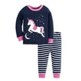 thumbnail image 1 of WIBACKER 2-7T Kids Girls Pajamas 2 Pieces Long Set Cotton Sleepwear Toddler Cartoon Pajamas Unicorn Daily Pjs, 1 of 10