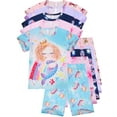 thumbnail image 1 of WIBACKER Girls Pajamas Set for Kids Mermaid Princess Sleepwear 3-8 Years 2 PCS Short Sleeve Top and Shorts Toddler Girls Pjs, 1 of 7