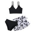 thumbnail image 1 of WIBACKER Girls Swimsuits 3 Piece Bathing Suit Set Floral Bikini Swimwear with Cover Ups Beach Skirt 11-12 Years, 1 of 9