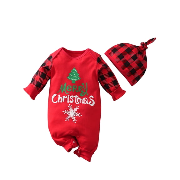 WIBACKER Infant Baby Boy Girl Cotton Outfit Newborn Christmas Tree Costume Set Infant Xmas Cosplay Romper Jumpsuit